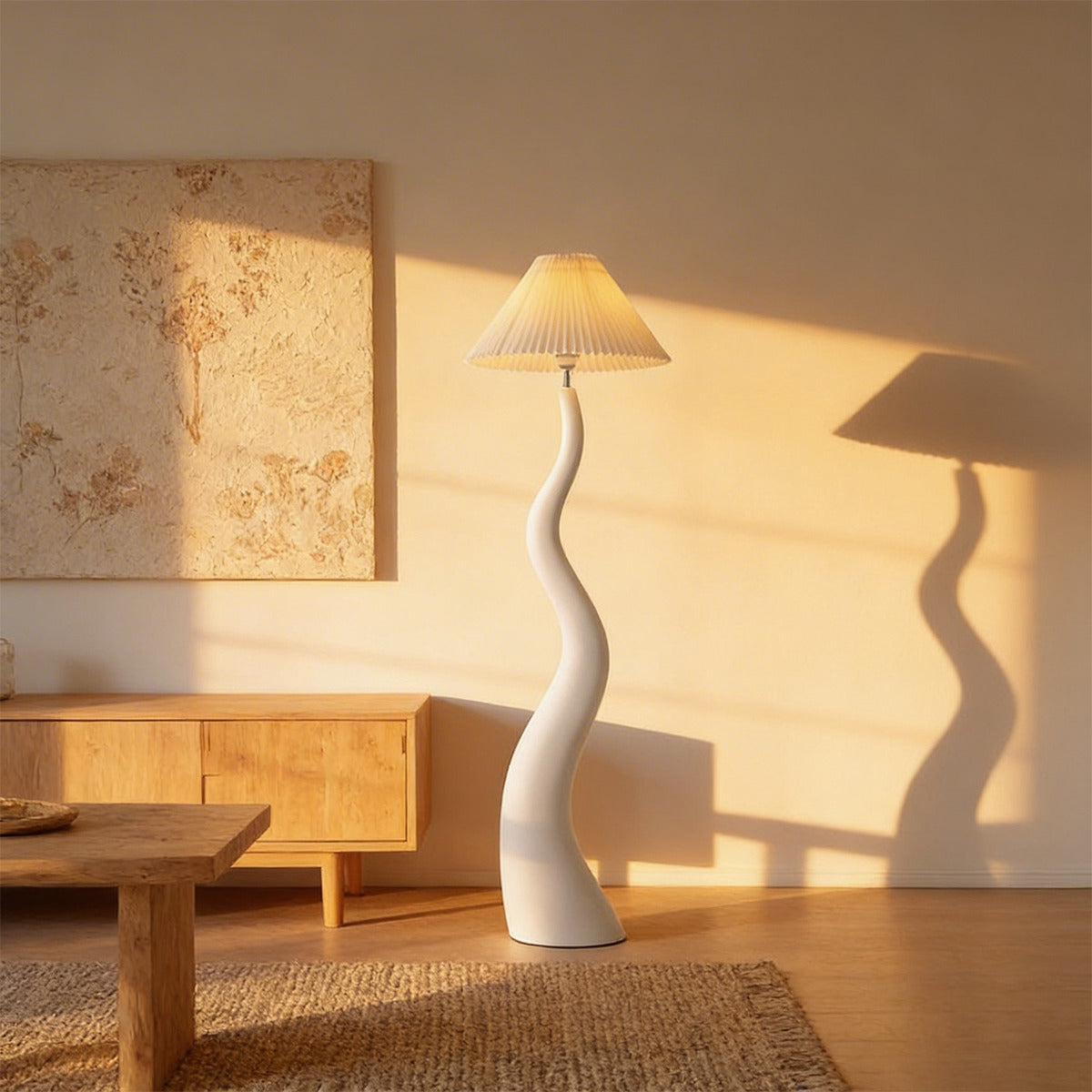 PREVENTA - Lámpara de Pie Curvy Japandi Pantalla Plisada