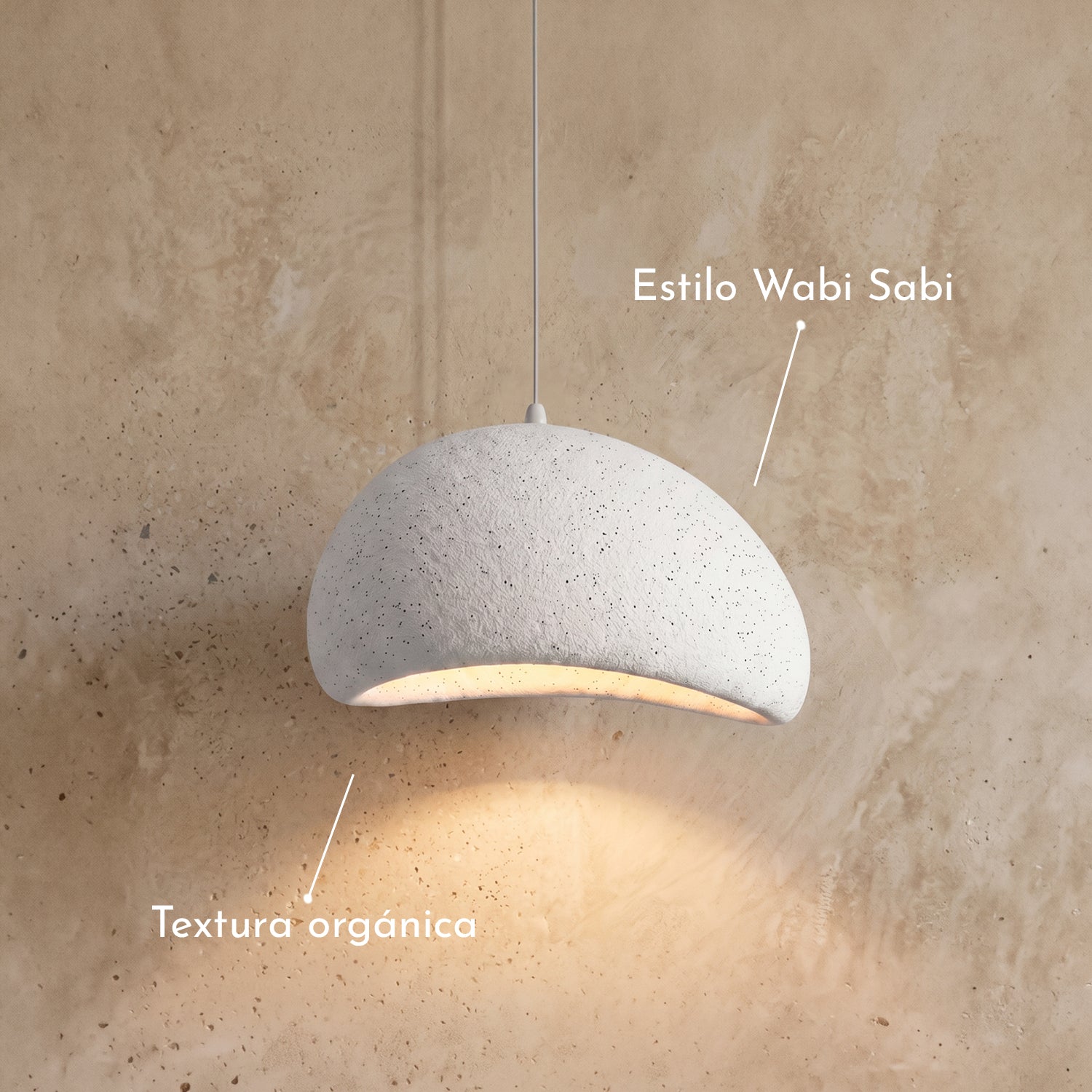PREVENTA - Lámpara de Techo Wabi Sabi Gris Granito Lunar 40 cm