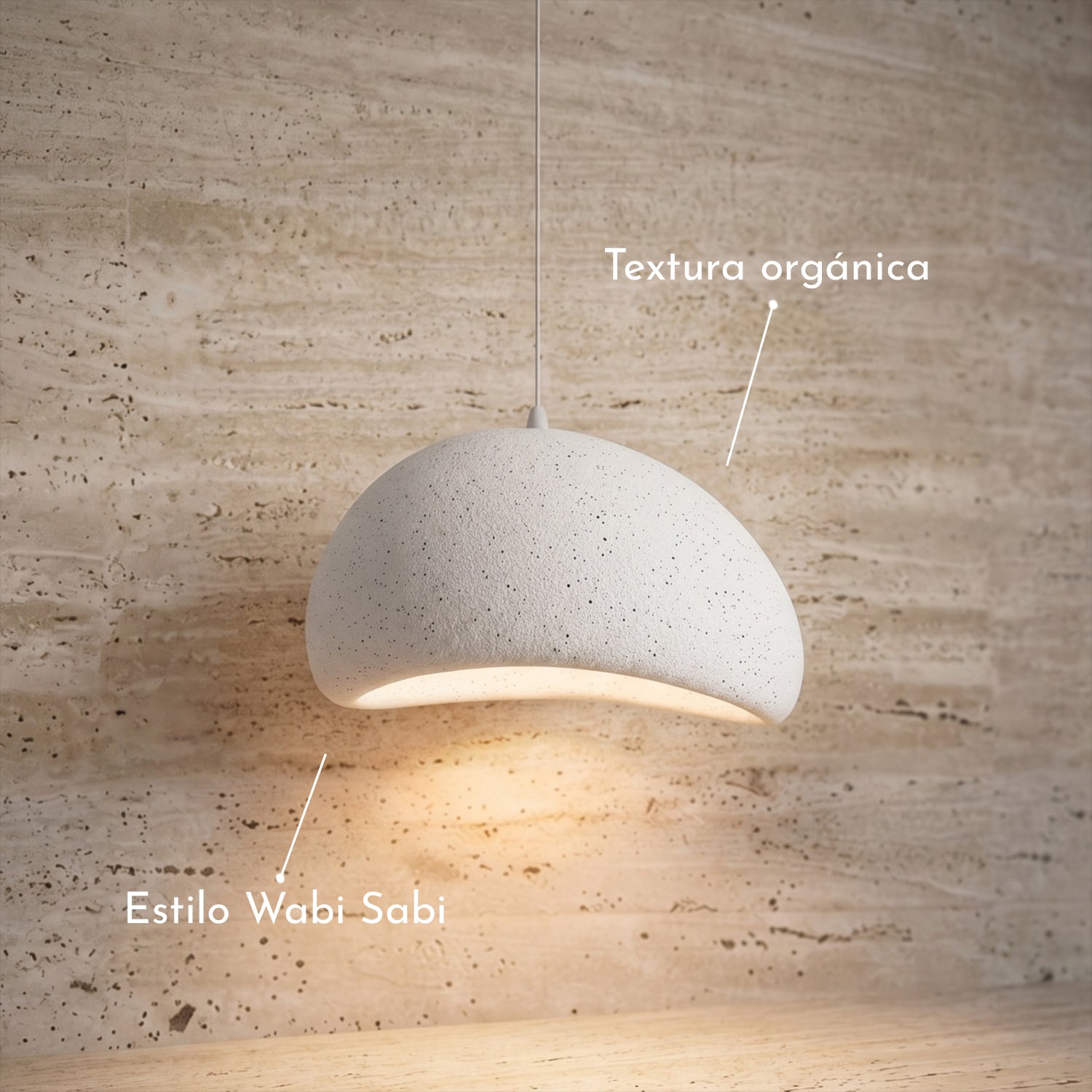 PREVENTA - Lámpara de Techo Wabi Sabi Gris Granito Lunar 50 cm
