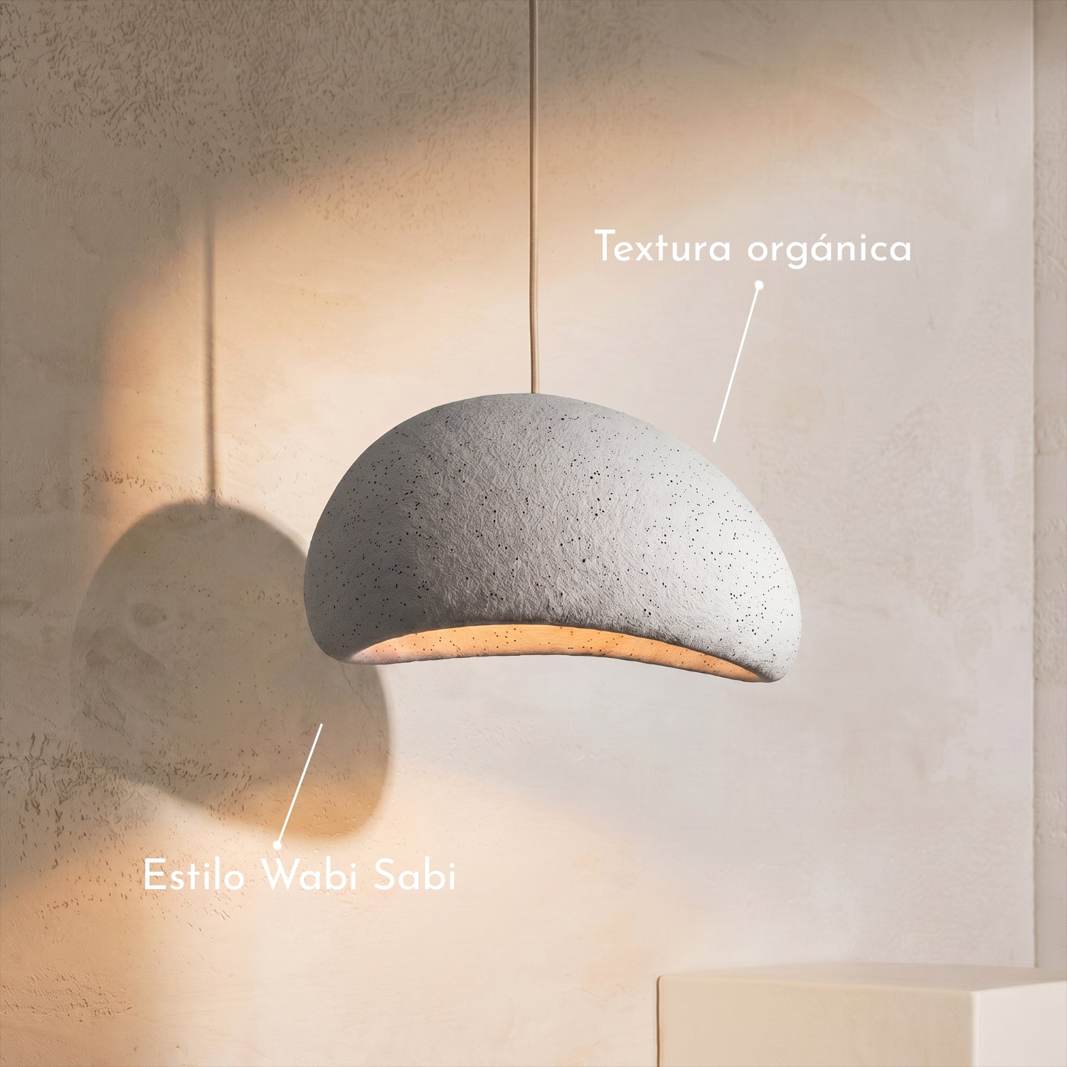 PREVENTA - Lámpara de Techo Wabi Sabi Gris Granito Lunar 60 cm