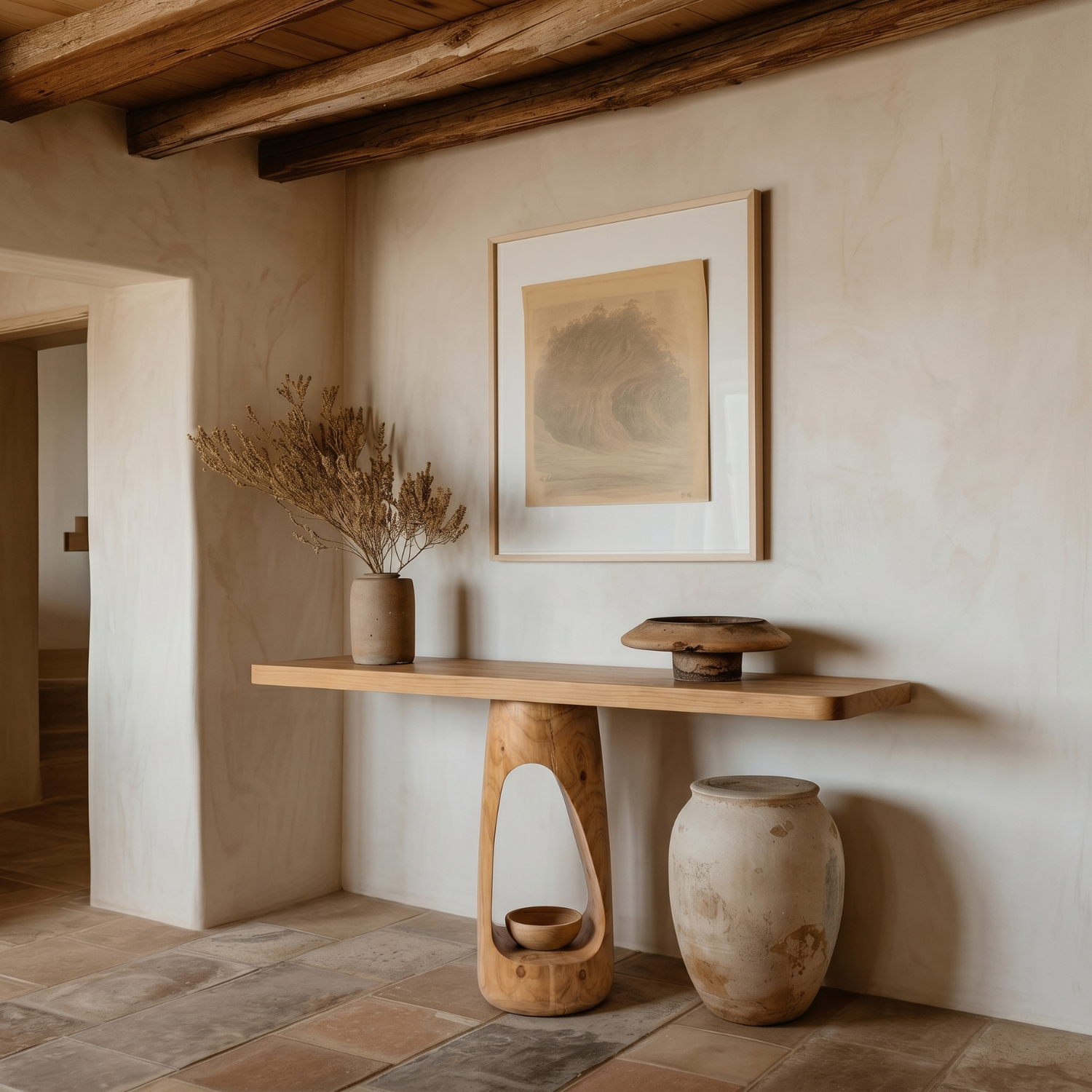 Mesa Arrimo Nido Madera Maciza Roble