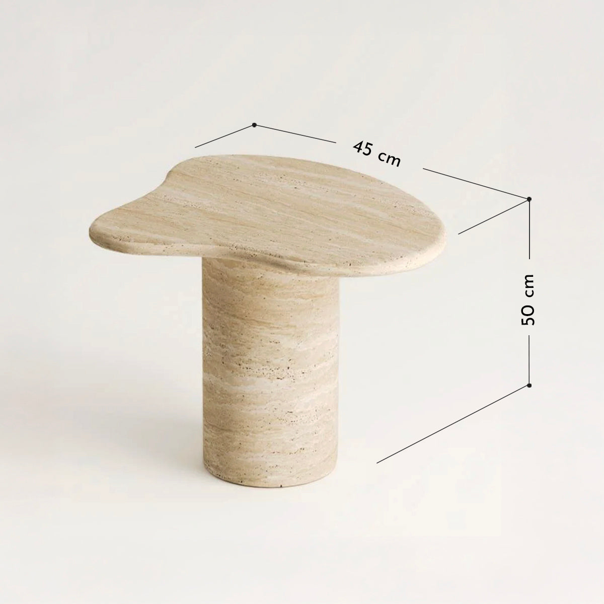 PREVENTA - Mesa Auxiliar Travertino Piedra Natural