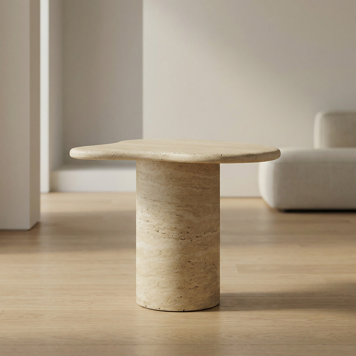 PREVENTA - Mesa Auxiliar Travertino Piedra Natural