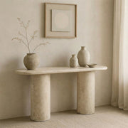 Mesa de Arrimo Travertino Marfil Atenas