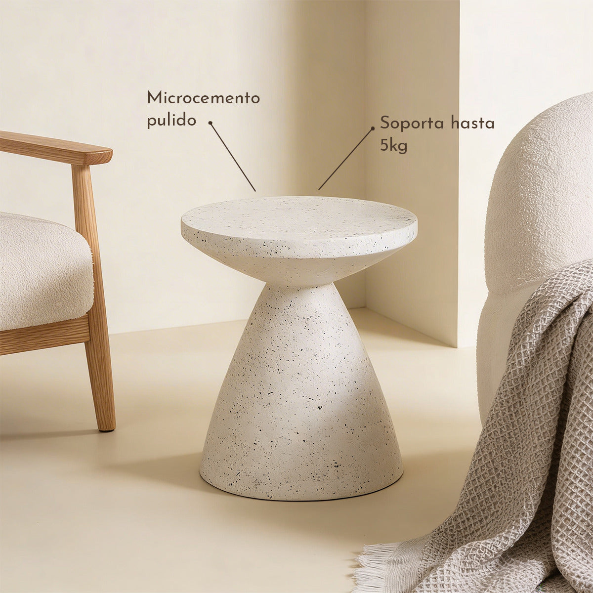 Mesa Lateral Cónica Estilo Nórdico