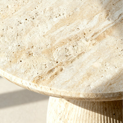 PREVENTA - Mesa Lateral Escultura Totem Travertino