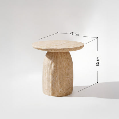 PREVENTA - Mesa Lateral Escultura Totem Travertino