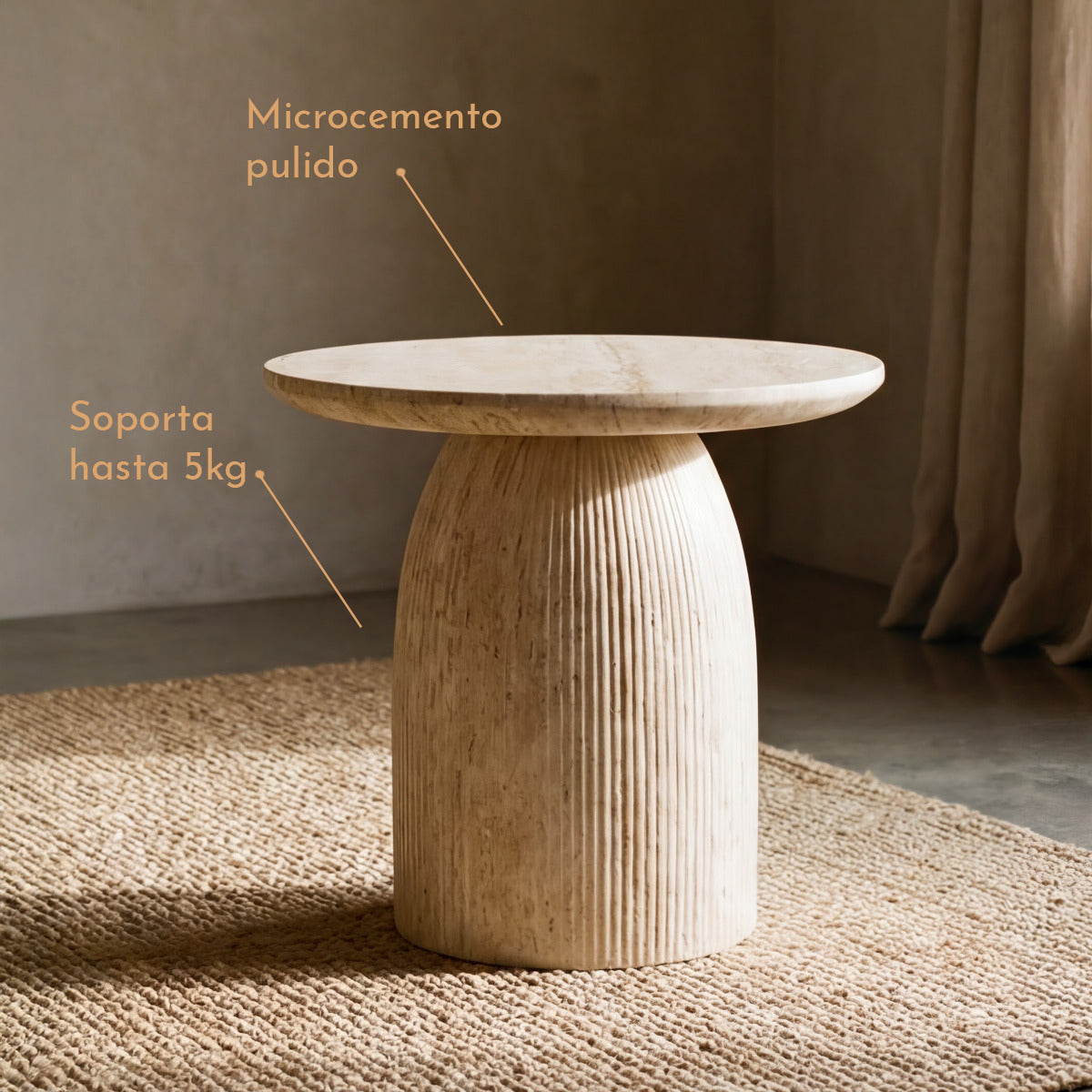 PREVENTA - Mesa Lateral Escultura Totem Travertino