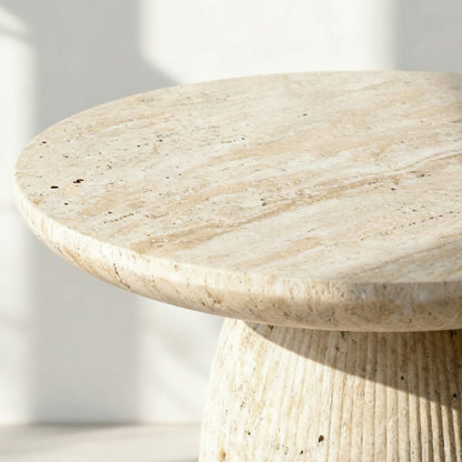 PREVENTA - Mesa Lateral Escultura Totem Travertino