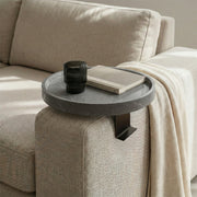 Mesa Para Sofá Gris Redonda