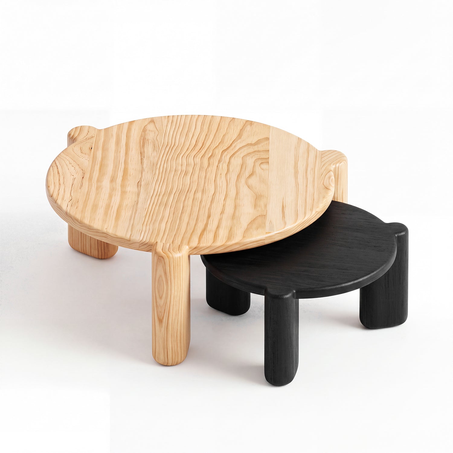 Mesa Nido Set Doble Nogal Ébano