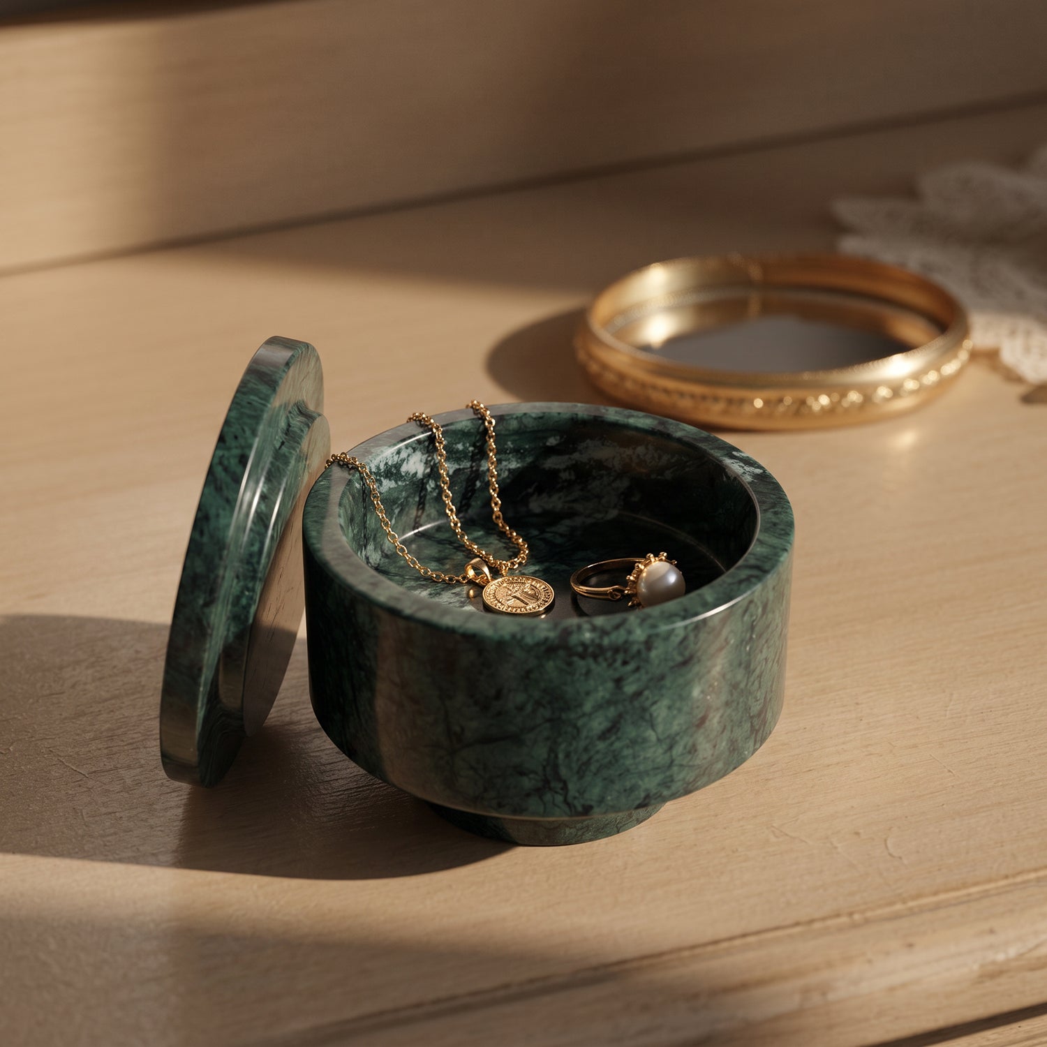 PREVENTA - Mini Bowl con Tapa de Mármol Verde