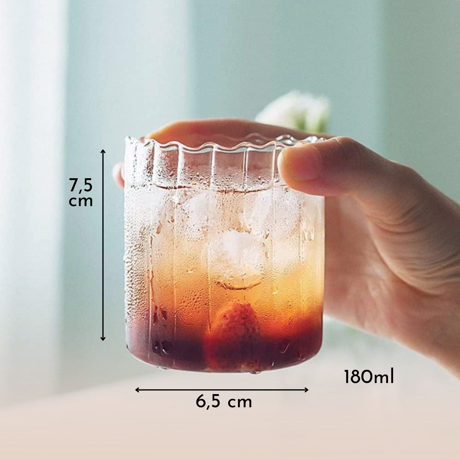 Set 4 Vasos Vidrio Vertical Chic 180ml