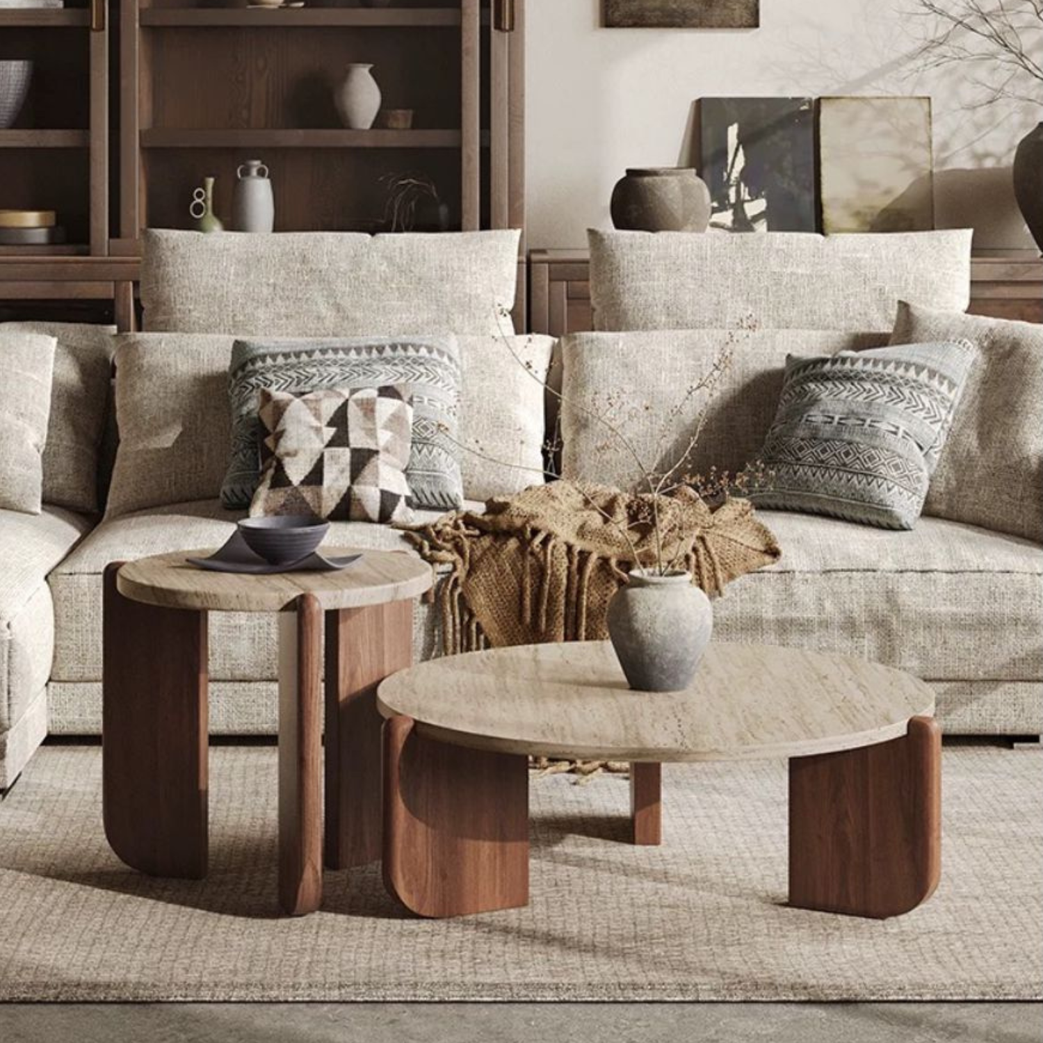 PREVENTA - Mesa de Centro Terra Color Nuez Doble