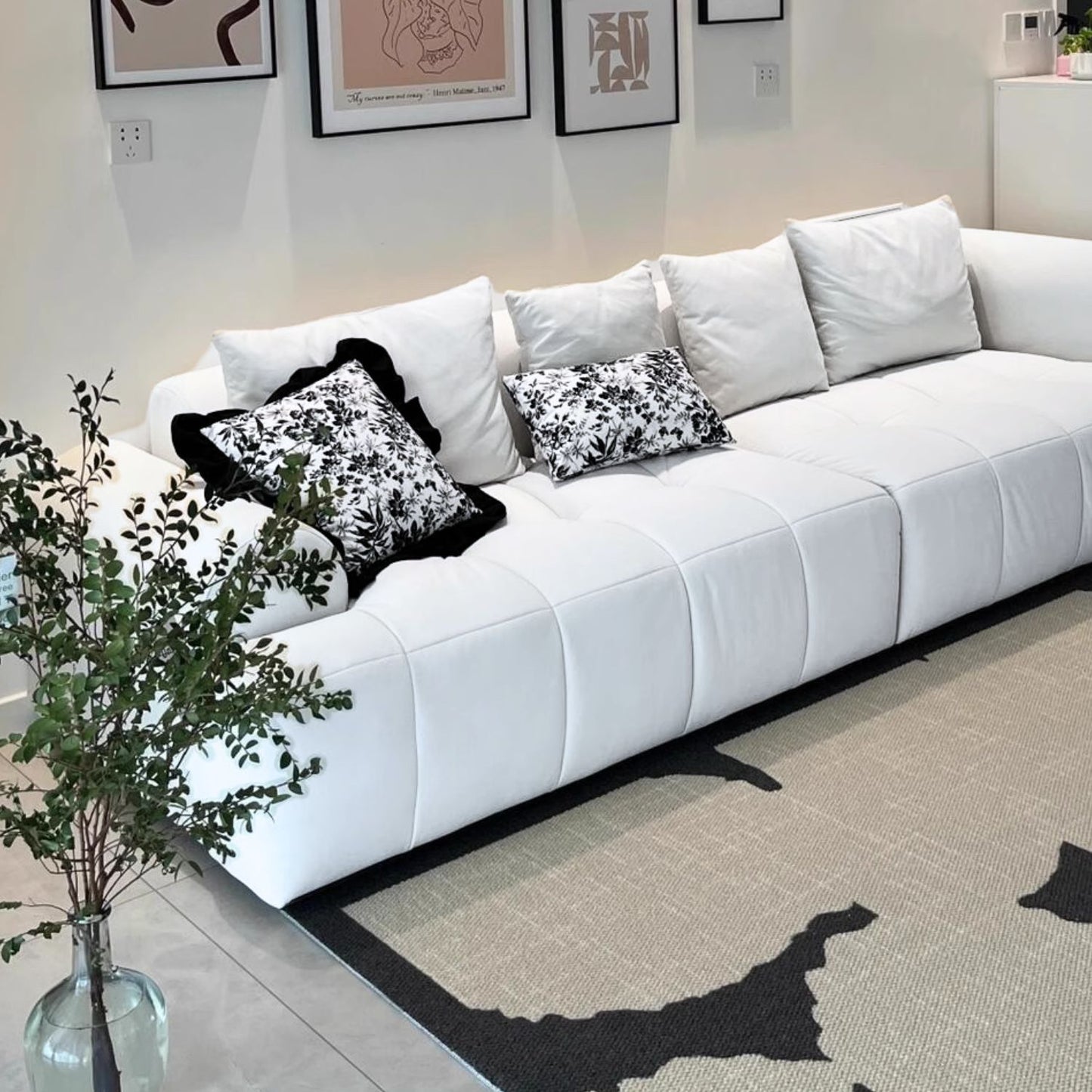 Sofa Seccional Moderno Blanco Lounge 208cm