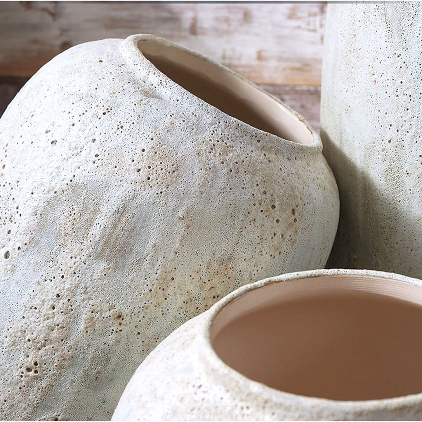 Set Maceteros Jarron Ceramica Rustico 3 Niveles