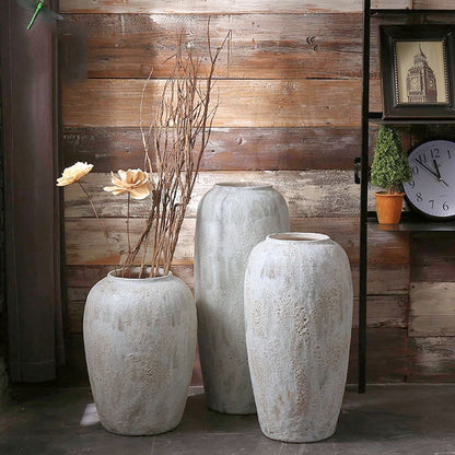 Set Maceteros Jarron Ceramica Rustico 3 Niveles