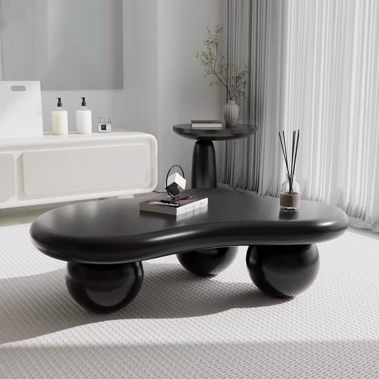 Mesa de Centro Irregular Negro Sphere