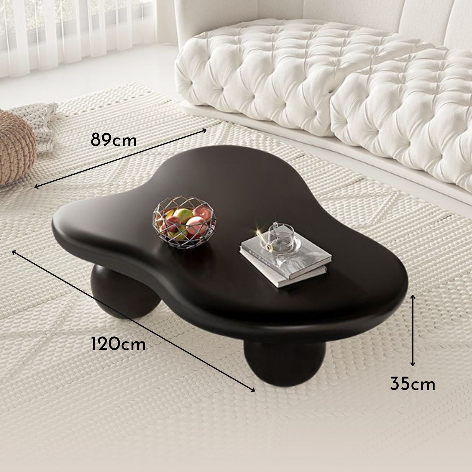 PREVENTA - Mesa de Centro Irregular Negro Sphere