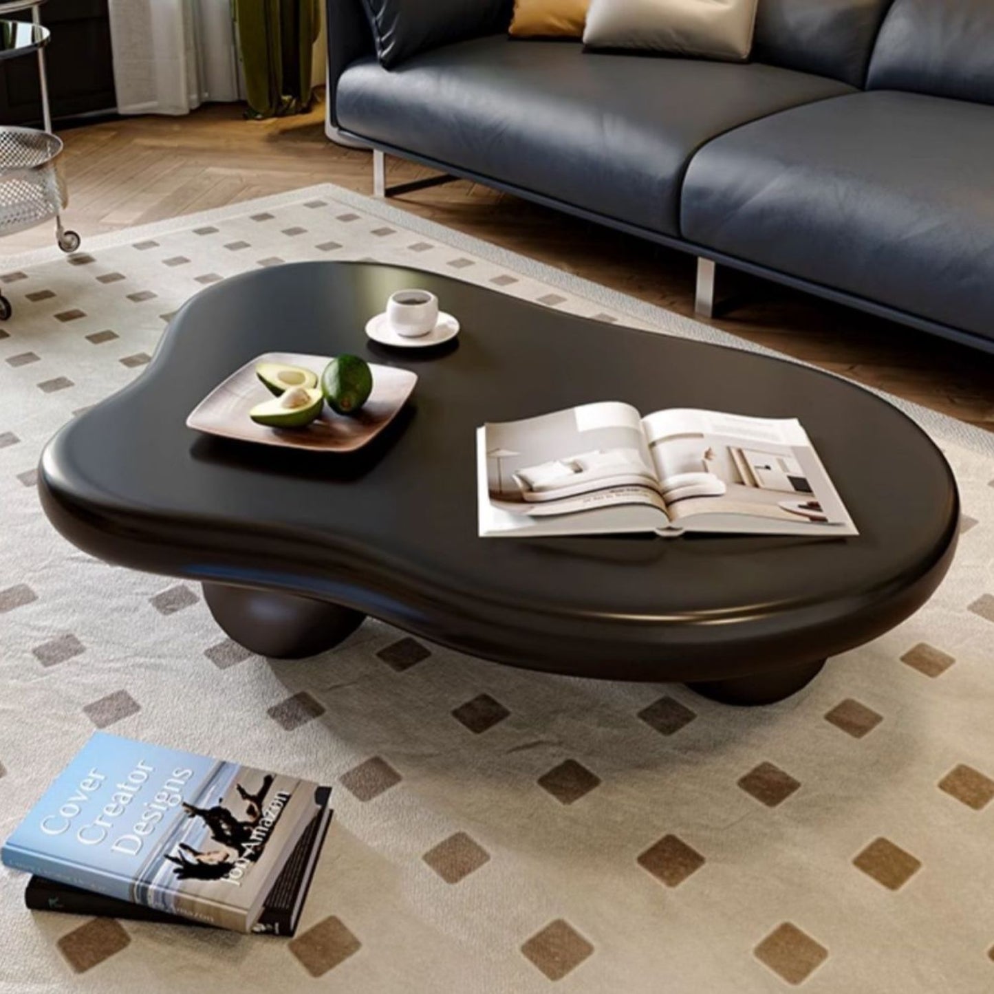 Mesa de Centro Irregular Negro Sphere