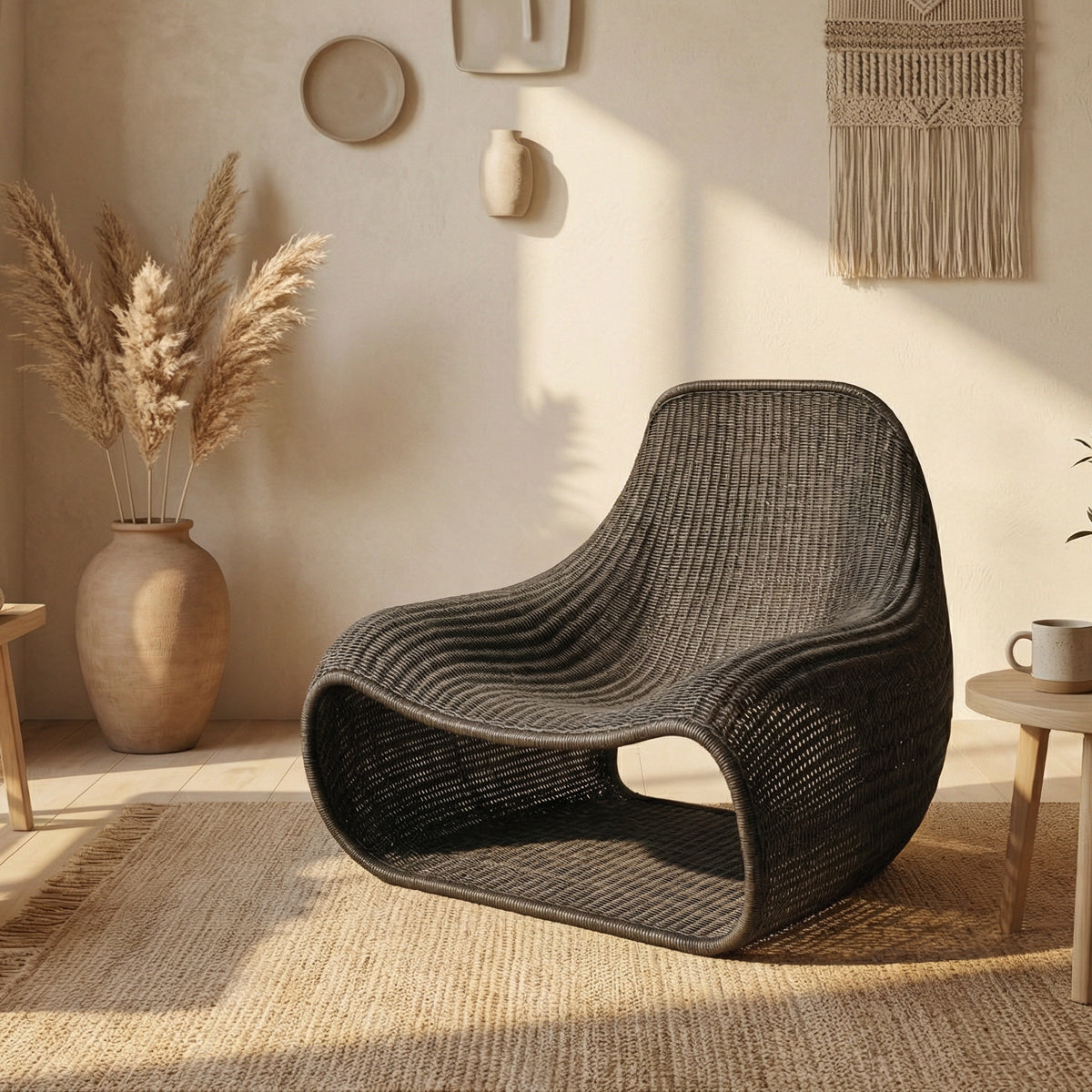 PREVENTA - Poltrona Terraza y Balcón Rattan Minimalista Negra