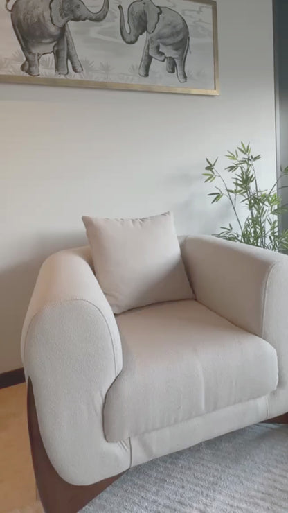 Sofá Poltrona Diseño Wabi Sabi Blanco