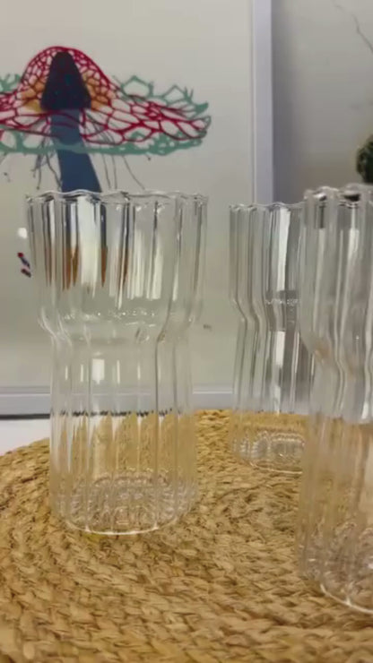 Set 4 Vasos Estriado Alto 590ml