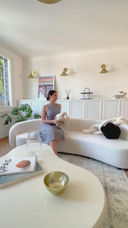 Sofá Curvo Estilo Moderno Sherpa 4 Cuerpos