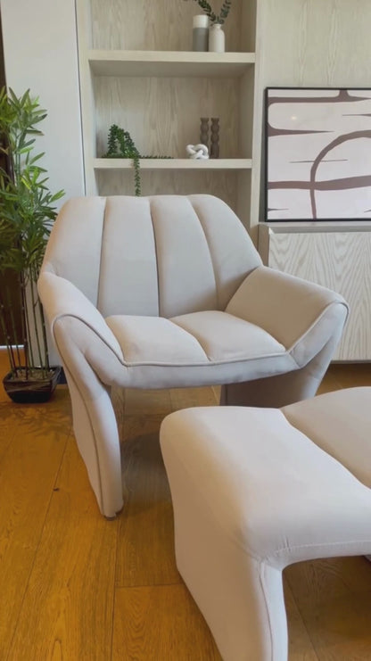 Sitial Velvet Crema con Apoyapiés