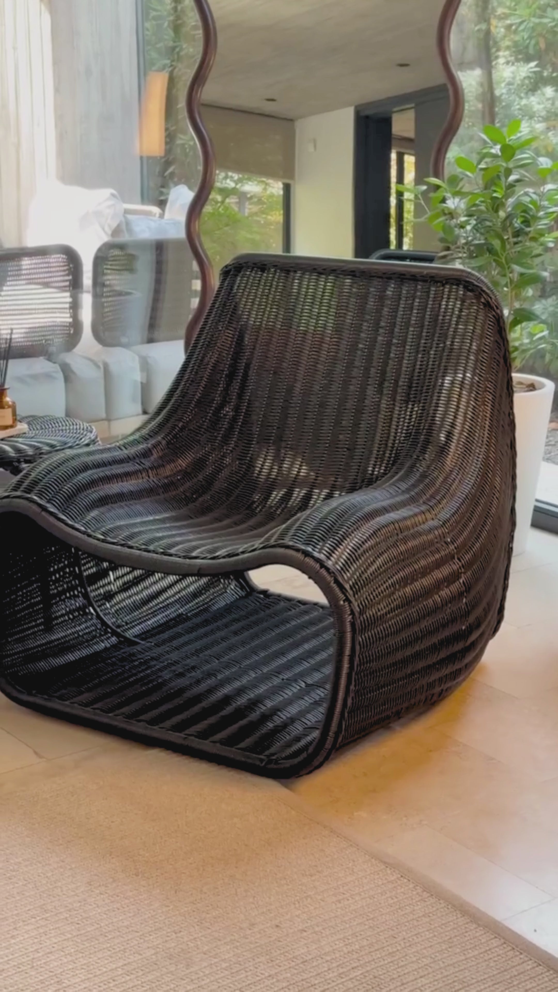 Cargar vídeo: PREVENTA - Poltrona Terraza y Balcón Rattan Minimalista Negra