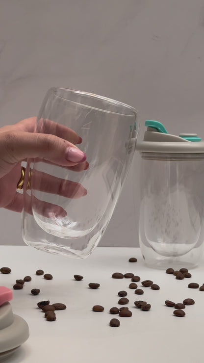 Mug Doble Fondo Hermético 450ml Rosado