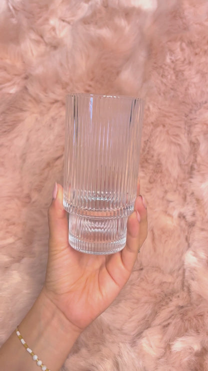 Set de 4 Vasos de Vidrio Diseño de Líneas 280ml