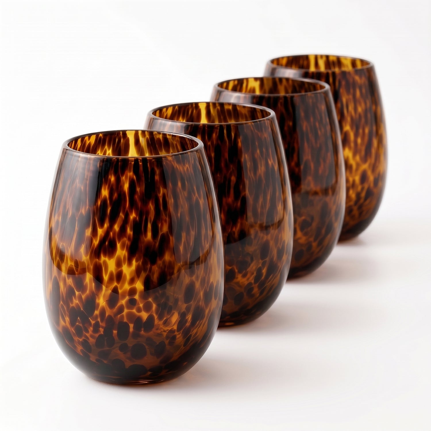 PREVENTA - Set 4 Vasos Vidrio Carey