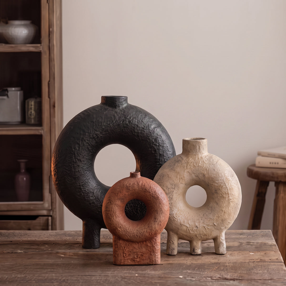 Set Jarrones Decorativos Orgánicos