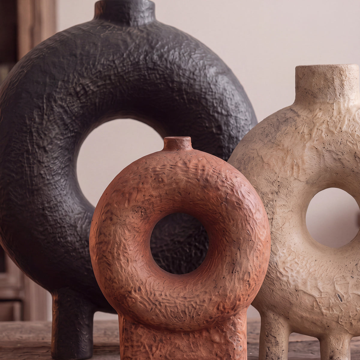 Set Jarrones Decorativos Orgánicos