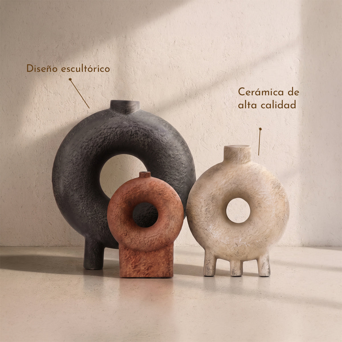 Set Jarrones Decorativos Orgánicos