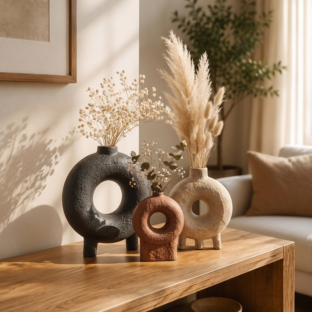 Set Jarrones Decorativos Orgánicos