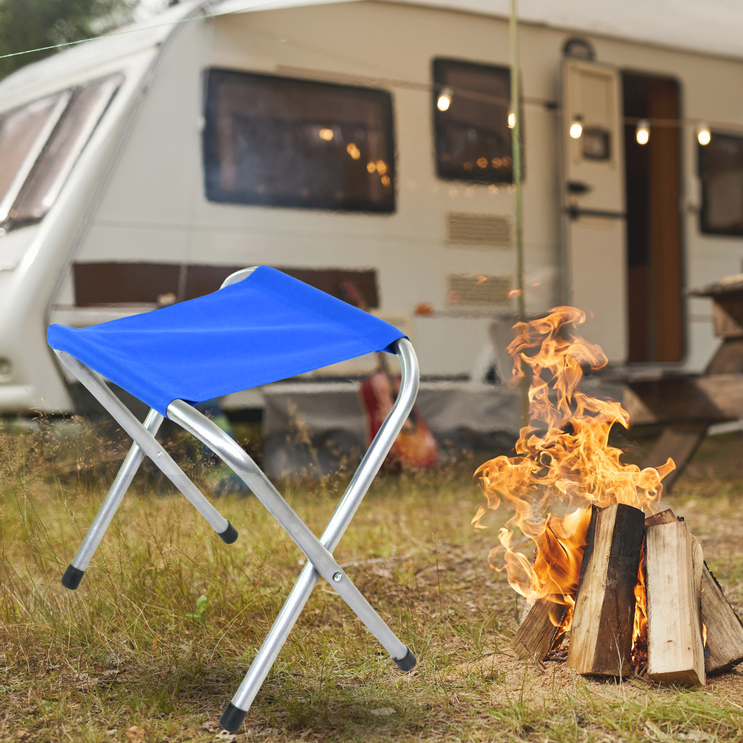 Asiento Plegable Para Camping Azul oscuro
