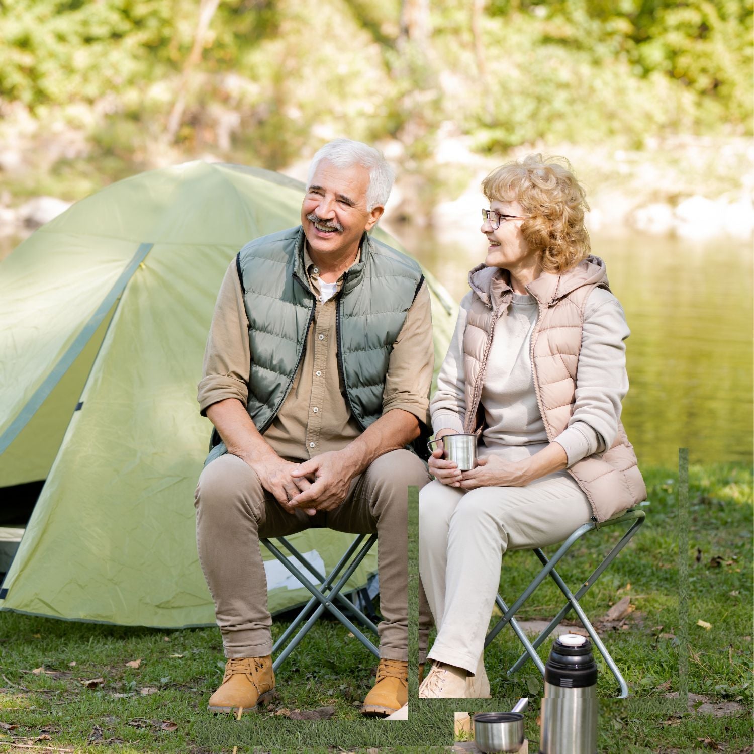Asiento Plegable Para Camping Verde oscuro