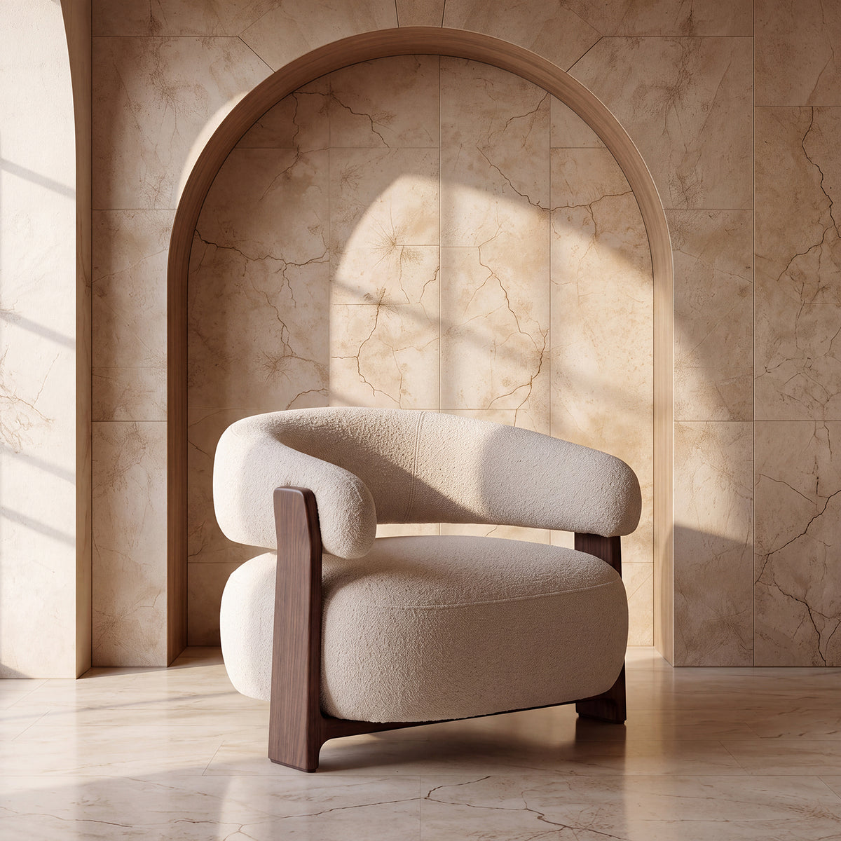 PREVENTA - Sofá Bouclé Madera Beige