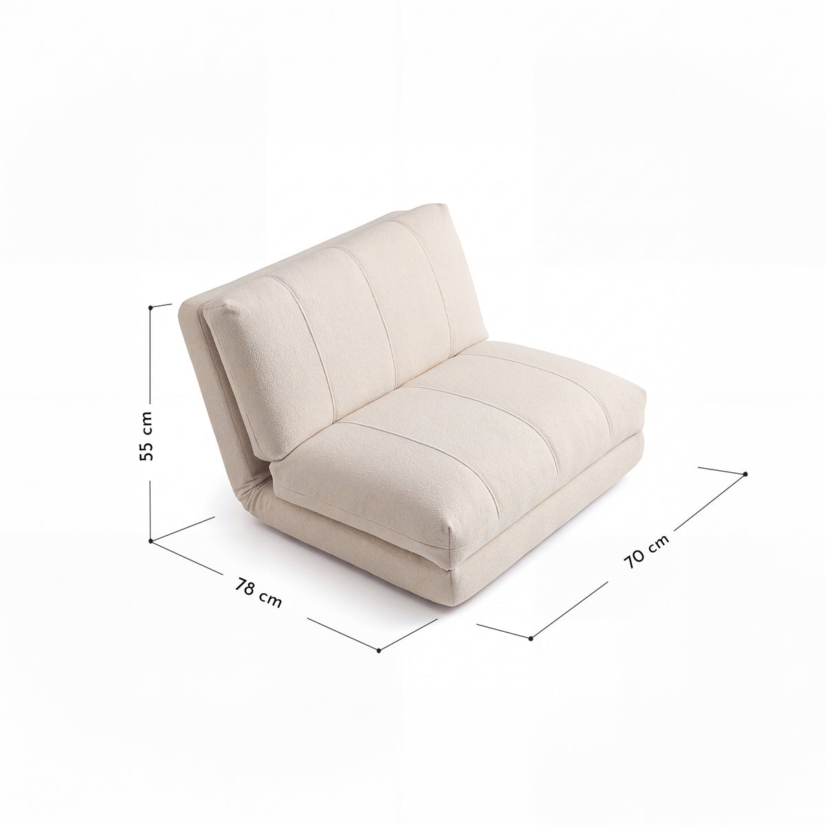 PREVENTA - Sofá Cama Plegable Bouclé Crema