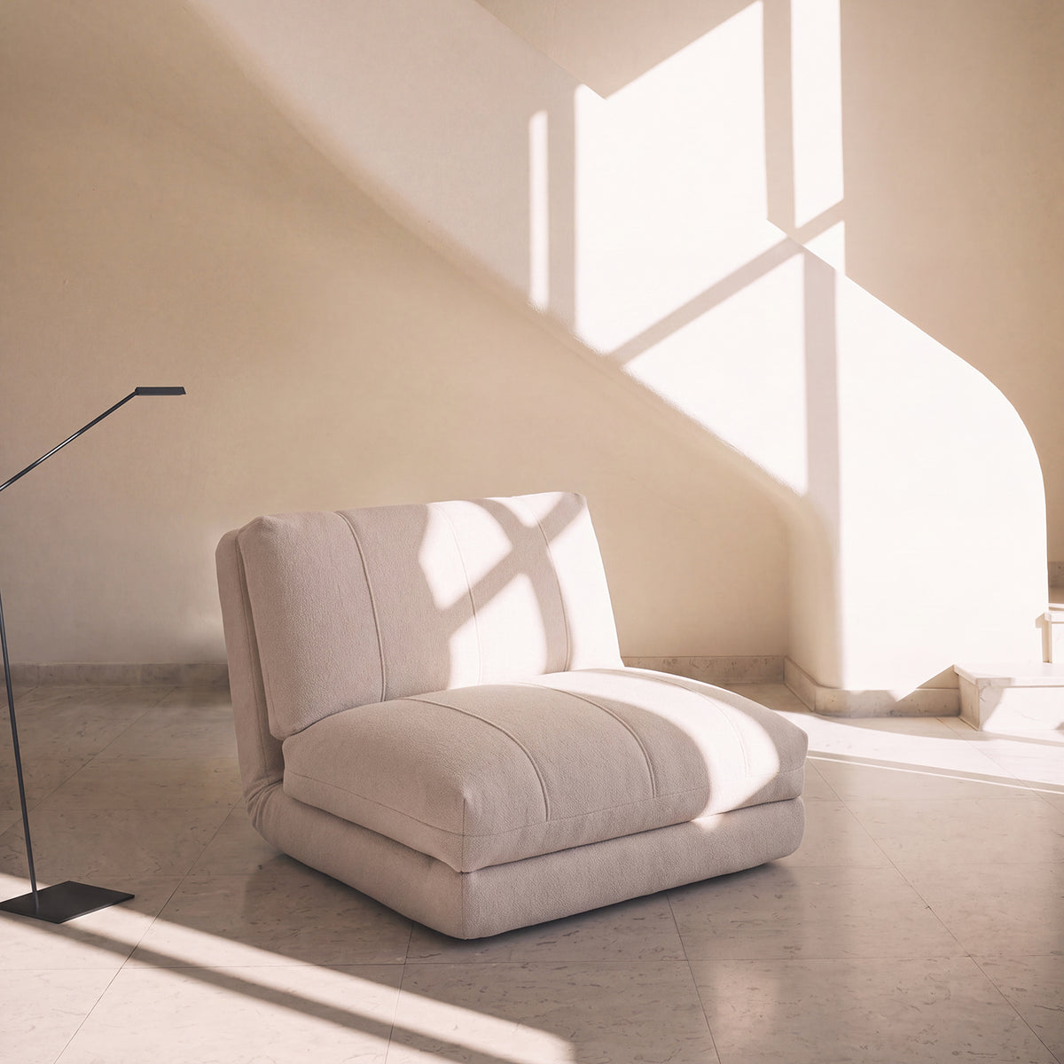 PREVENTA - Sofá Cama Plegable Bouclé Crema