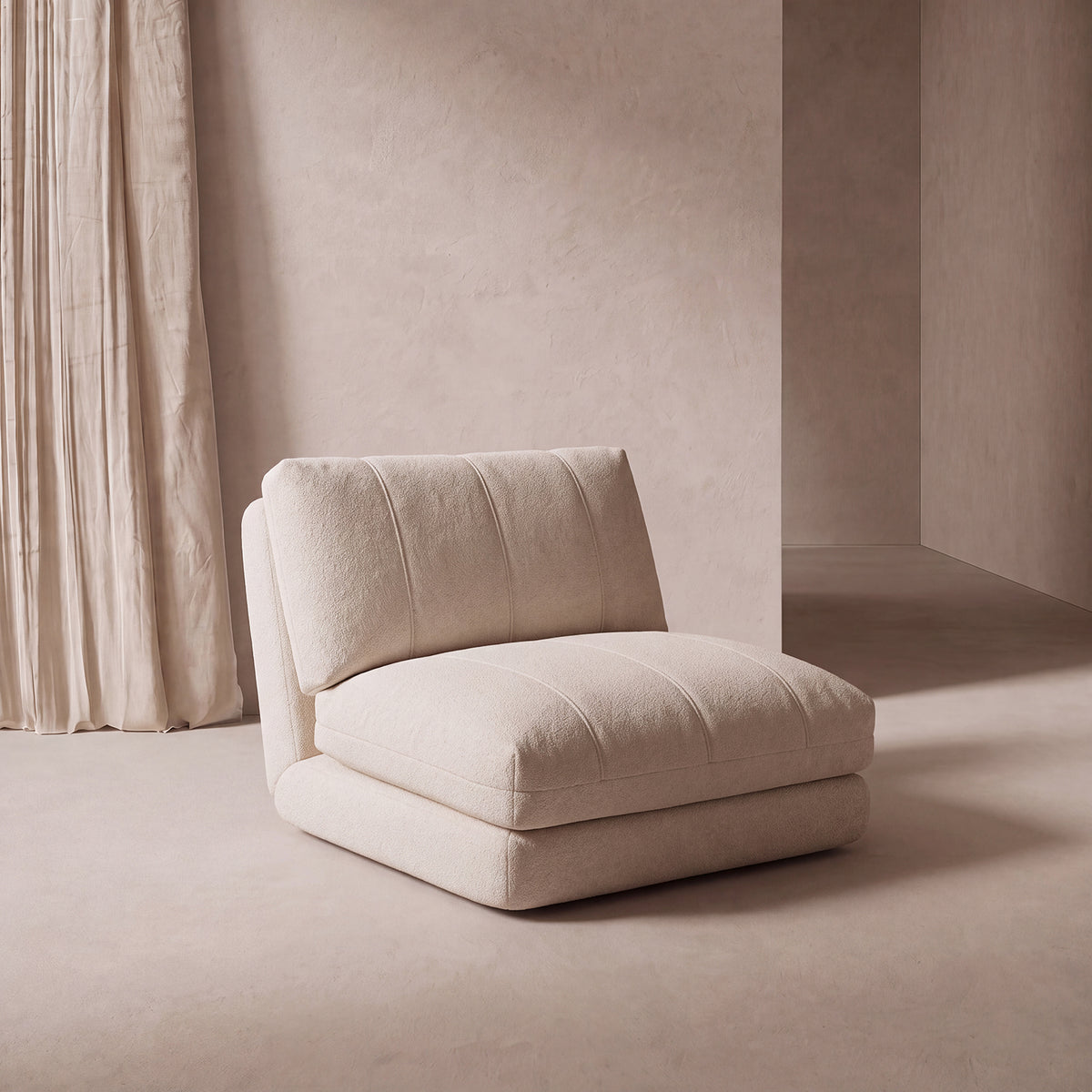 PREVENTA - Sofá Cama Plegable Bouclé Crema