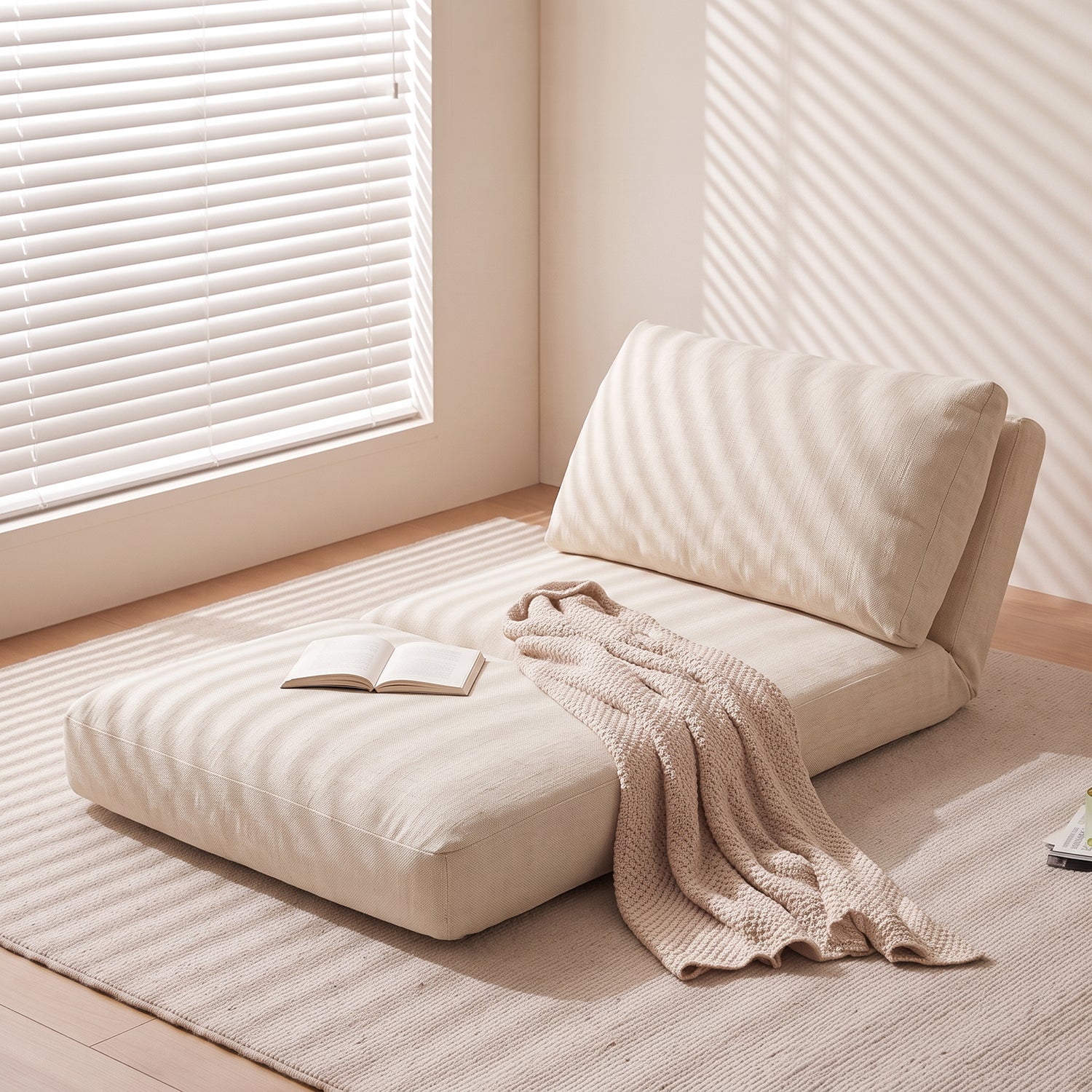 PREVENTA - Sofá Plegable Individual Lino Crema