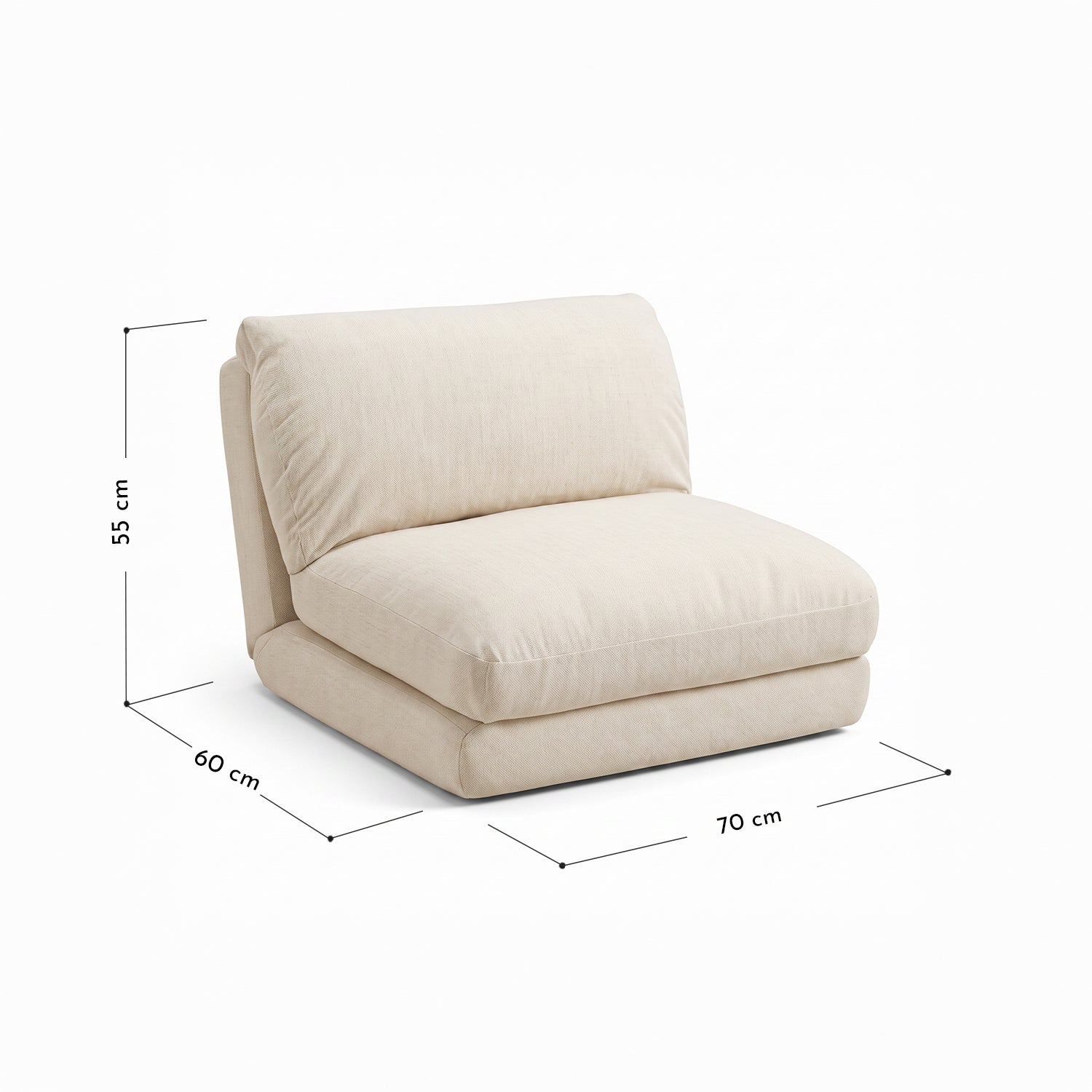 PREVENTA - Sofá Plegable Individual Lino Crema