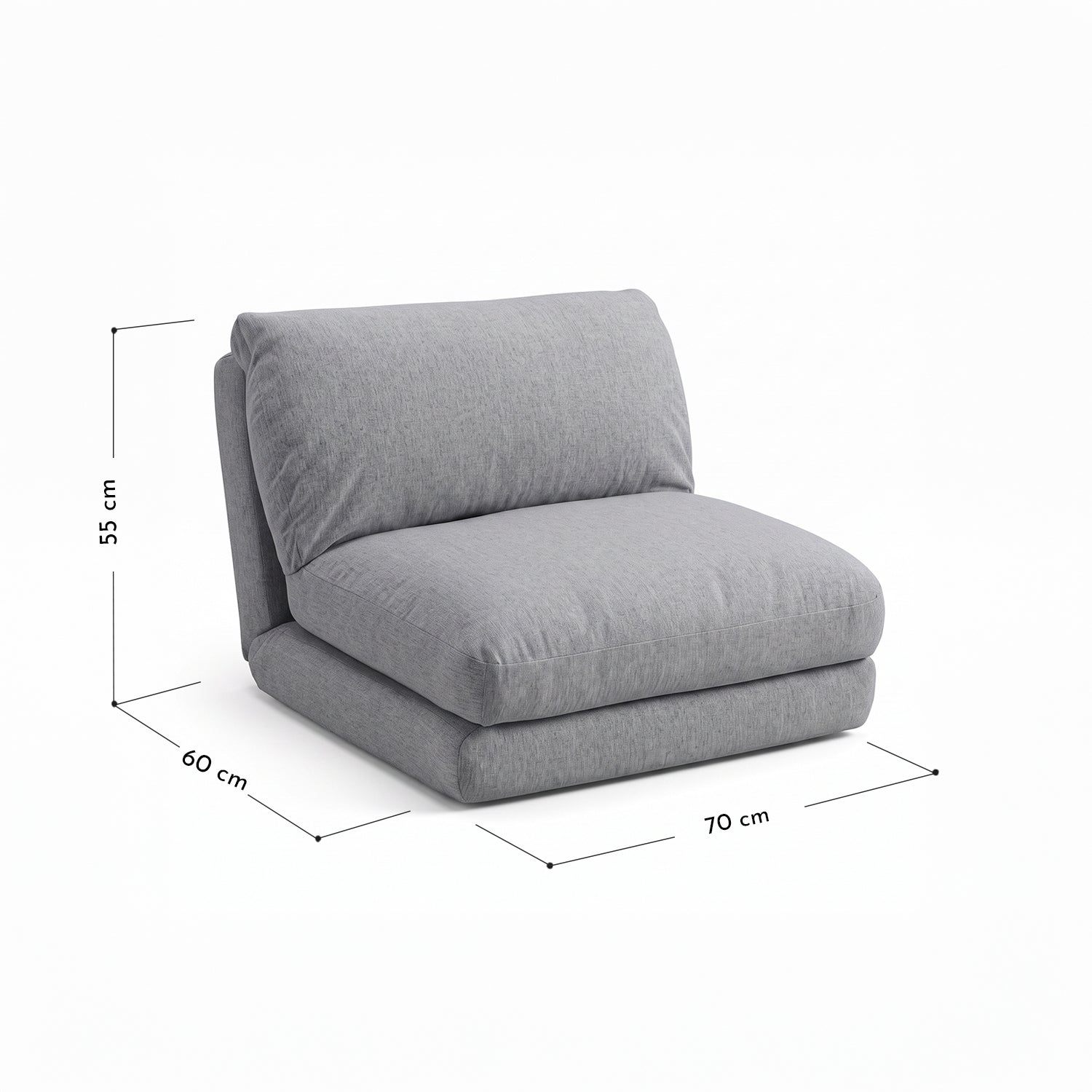PREVENTA - Sofá Plegable Individual Lino Gris