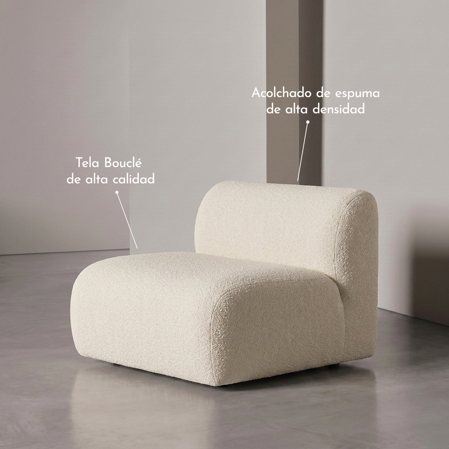 PREVENTA - Sofá Dune Beige 1 Cuerpo con Respaldo