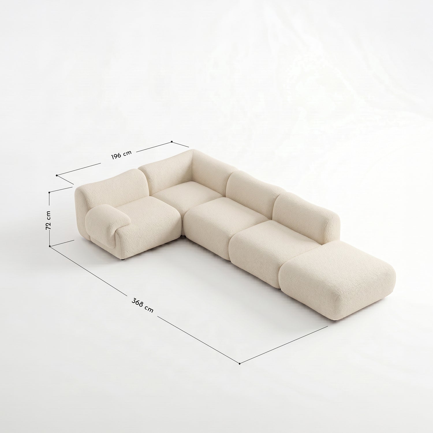PREVENTA - Sofá Dune L Beige 5 Cuerpos Izquierdo