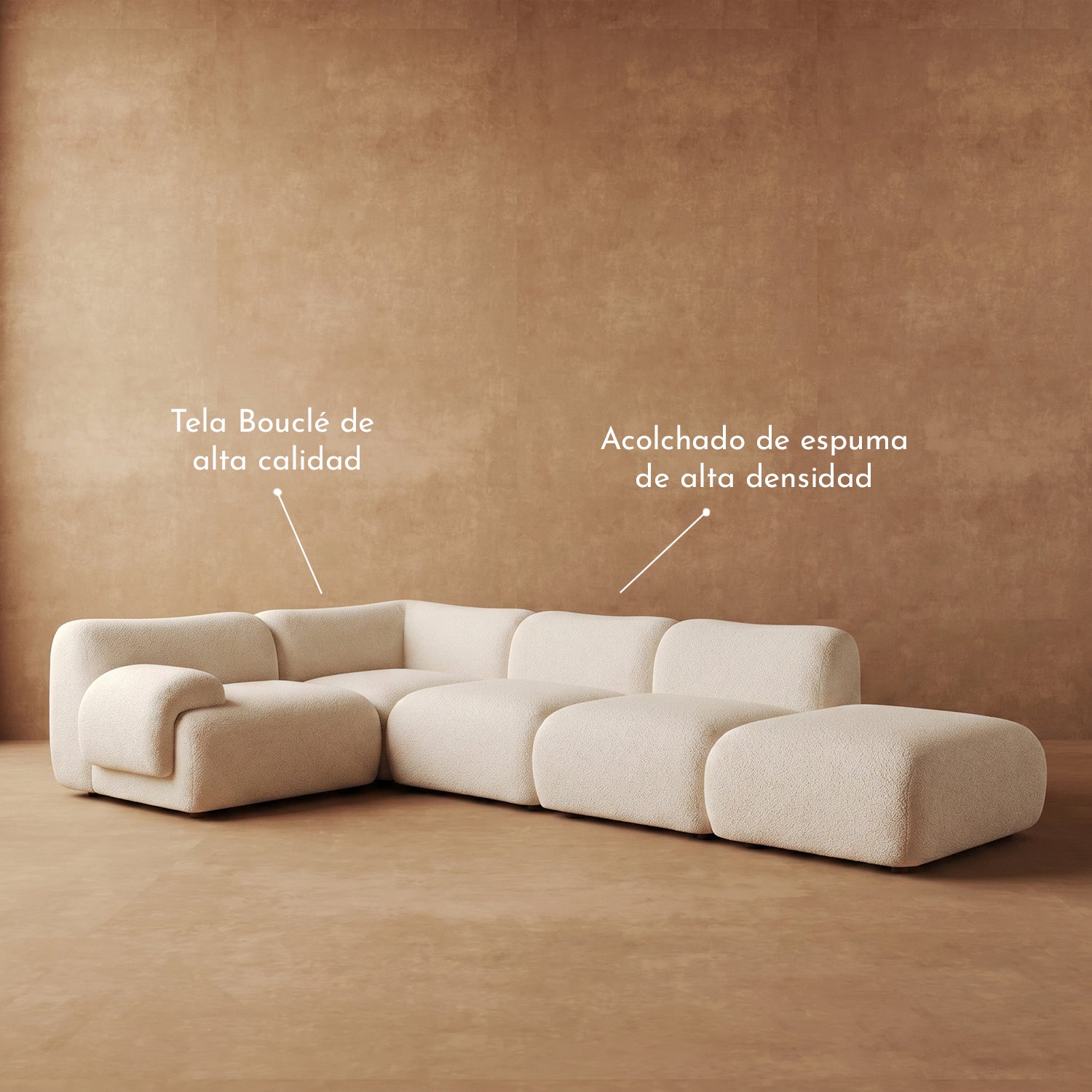 PREVENTA - Sofá Dune L Beige 5 Cuerpos Izquierdo