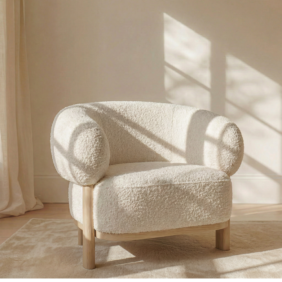 Sofá Poltrona Sessel Sherpa Crema